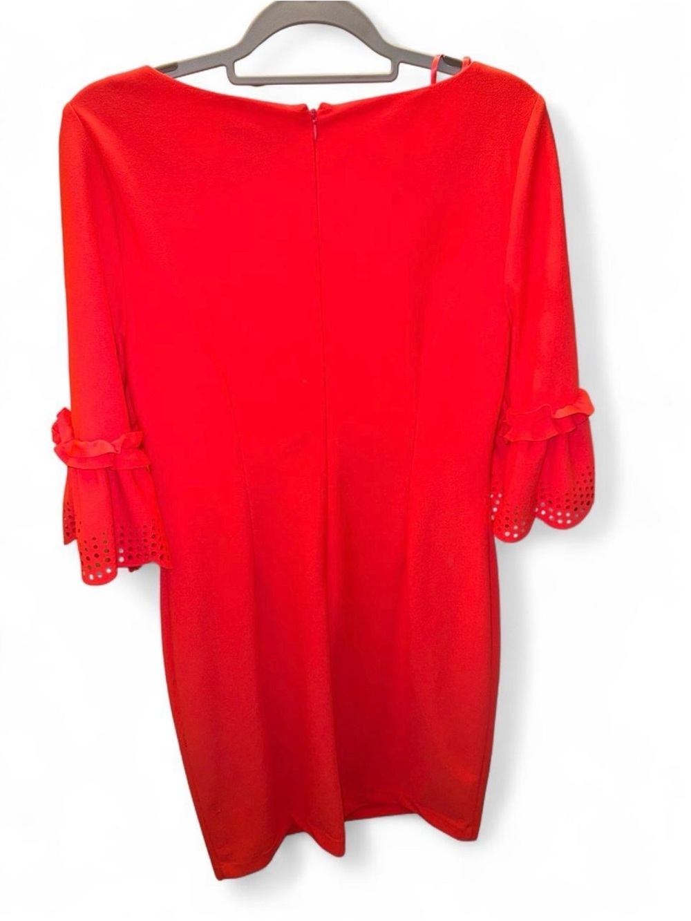 Red Ruffle Bell Sleeve dress - Picture 3 of 4